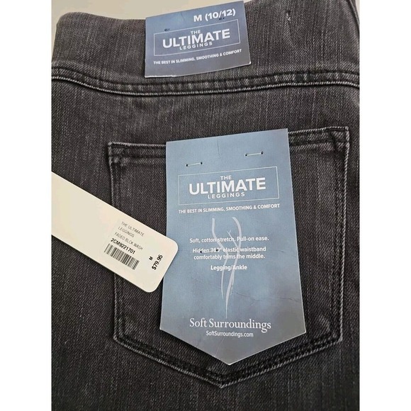 Soft Surroundings~Woman Sz M~Faded Black Wash Ultimate Denim Pull On Legging NWT - Picture 4 of 9